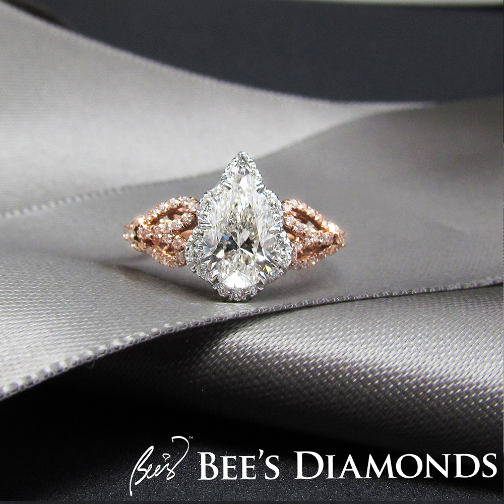 18K white and rose gold bespoke engagement ring | Bee's Diamonds